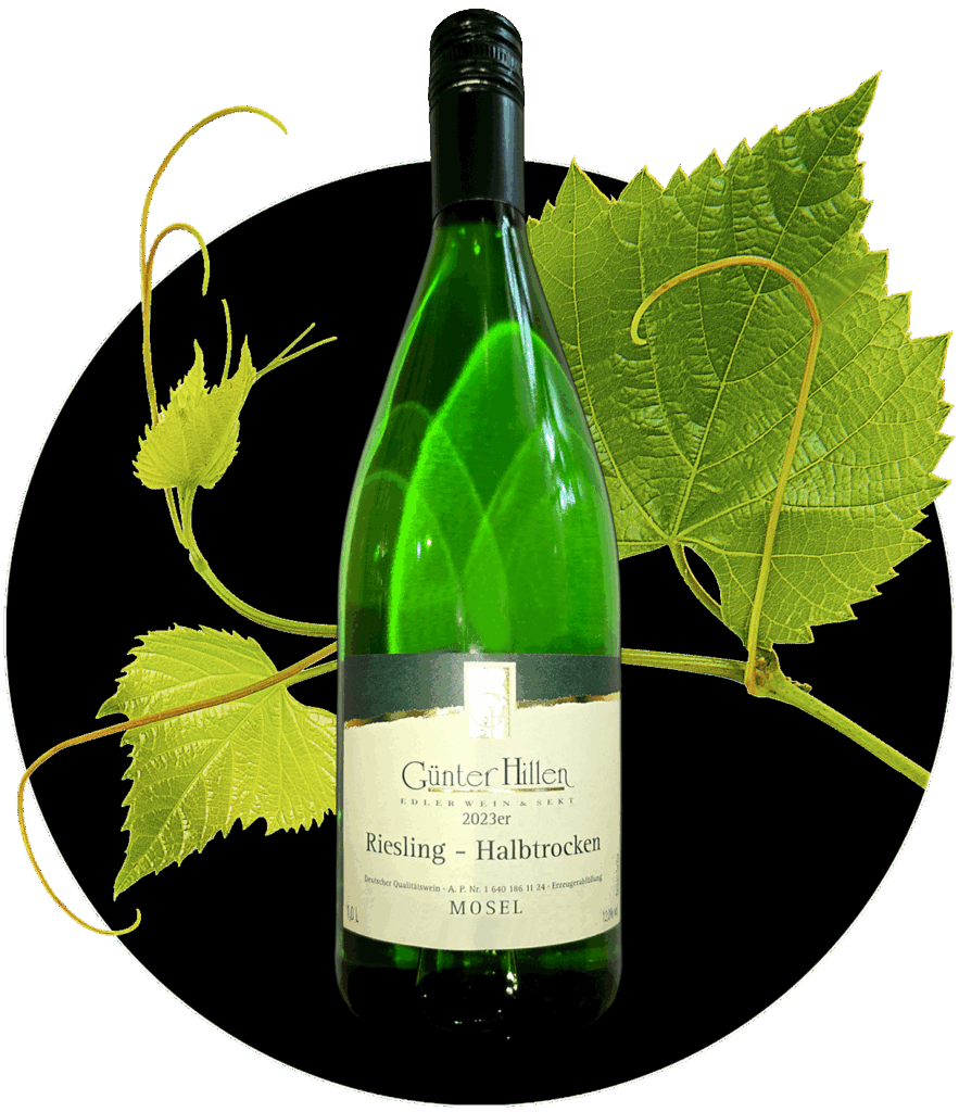 Riesling Günter Hillen Pünderich halbtrocken Deutscher Qualitätswein Mosel | WEIN HIPPIE