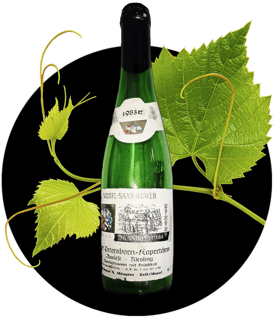 Riesling Weingut Münster edel süß Rarität von 1983 Auslese Mosel | WEIN HIPPIE